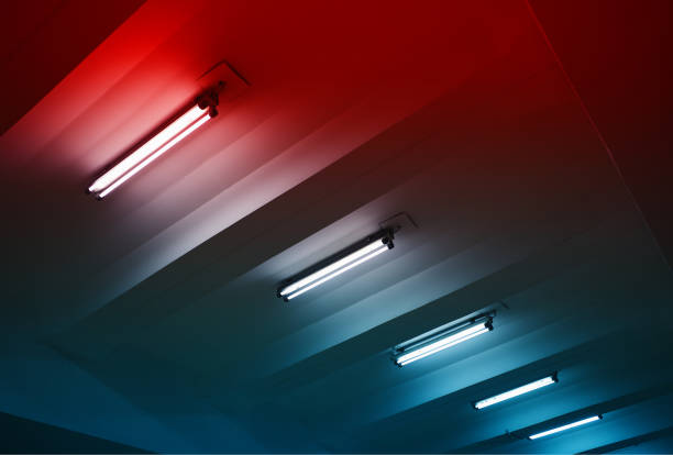 istock Red and cyan neon lamps background 1220663397