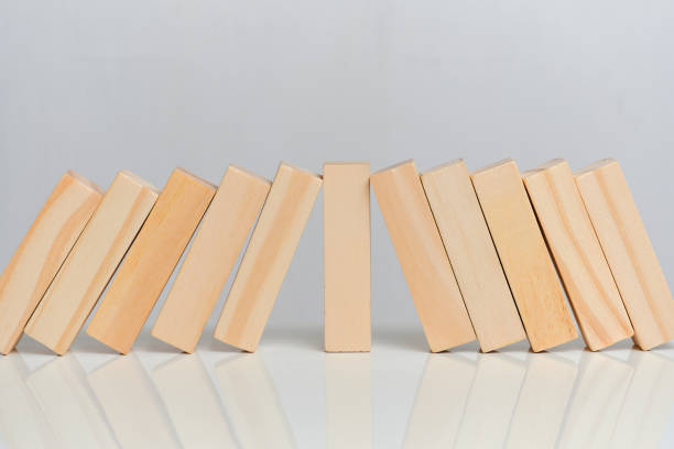 istock Concept crisis manager. Wooden blocks on a white background background. 1220663399