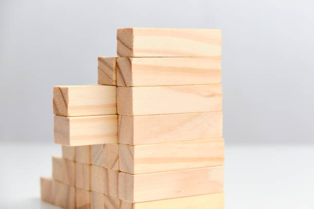 istock Business diversification concept. Wooden blocks on a white background background. 1220665280