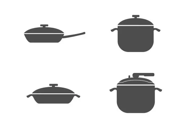 Vector illustration of Pots and Pans icon. Kitchenware vektor illustration.