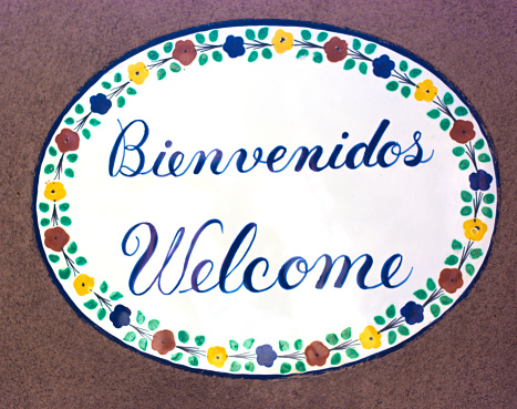 Colorido diseño de bienvenida de cerámica/Bienvenidos photo