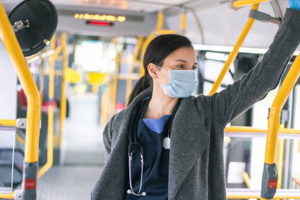 istock An exhausted nurse travels to work 1220670153