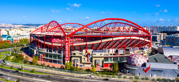 Most famous soccer stadium in Lisbon - Estadio da Luz of Benfica - LISBON, PORTUGAL - NOVEMBER 5, 2019