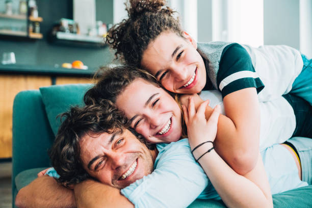 istock Happy father with teenagers 1220685234