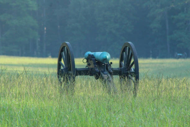 istock Civil war cannon on the battlefield 1220686136