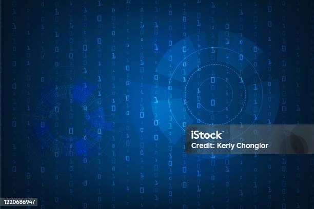Cyber Security Binary And Privacy Code Background Stock Illustration ...