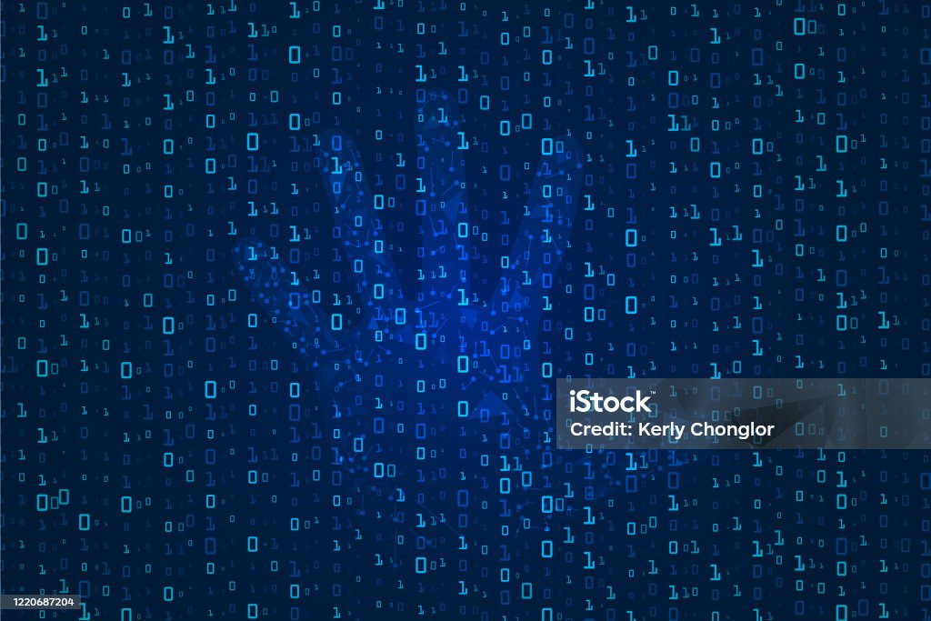 Cyber Security Binary And Privacy Code Background Stock Illustration ...