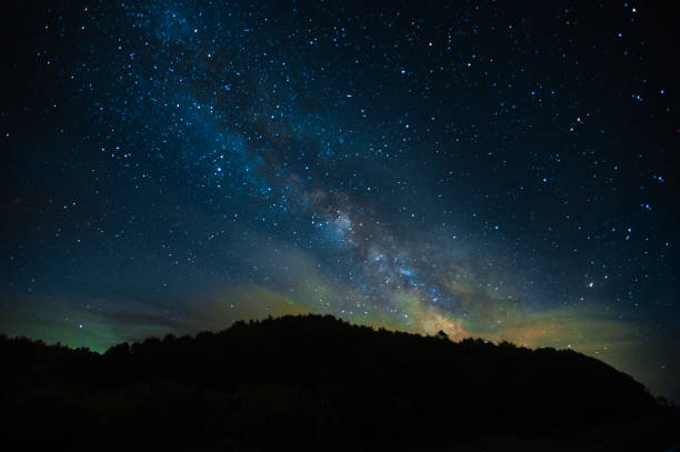 istock Starry sky, space. Milky Way, starry constellation. Landscape and saver, Astrophotography 1220690411