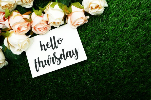 istock Hello Thursday Card and Roses flower with space copy background 1220692593