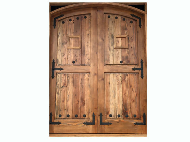 istock Wood Double Door 1220696158