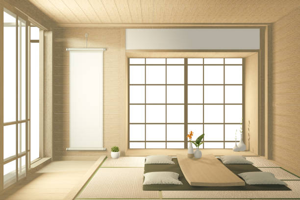 istock Tropical interior design with sofa for living room japanese style. 3D rendering 1220698853