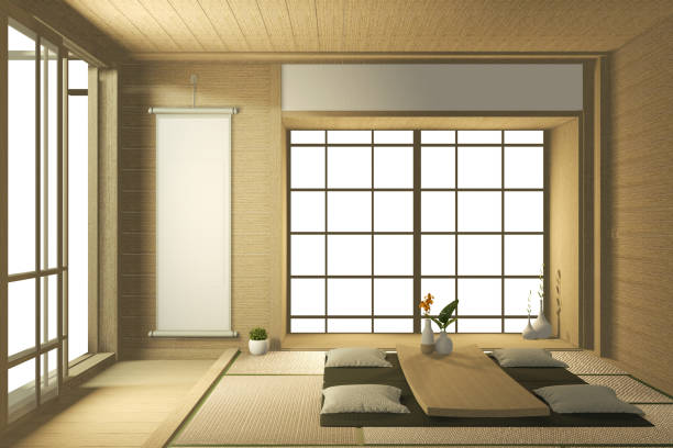 istock Tropical interior design with sofa for living room japanese style. 3D rendering 1220698989