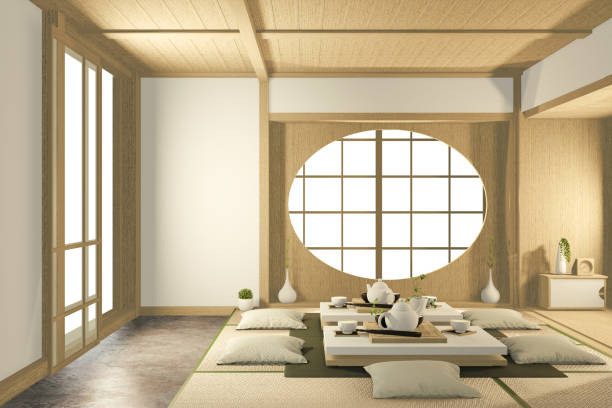 istock Tropical interior design with sofa for living room japanese style. 3D rendering 1220699312