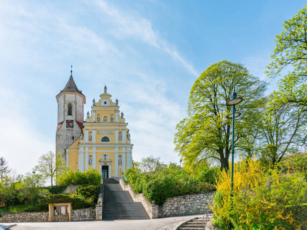 istock Falkenstein Church in Weinviertel, Lower Austria during summer. 1220699971