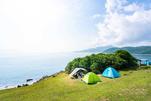 istock Camping Tent in Grass Island, Hong Kong 1220700871