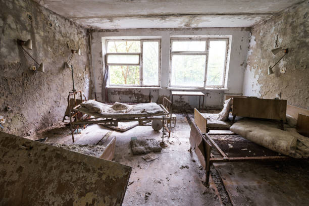 istock Abandoned chamber room in Pripyat hospital 1220705697