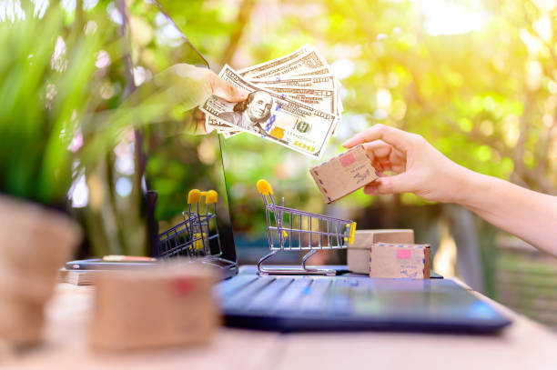 istock Online shopping and Home delivery. Entrepreneur using innovation technology on tablet and mobile for selling online. Startup SME business and mail delivery. Lock down and Self-quarantine at home. 1220706398
