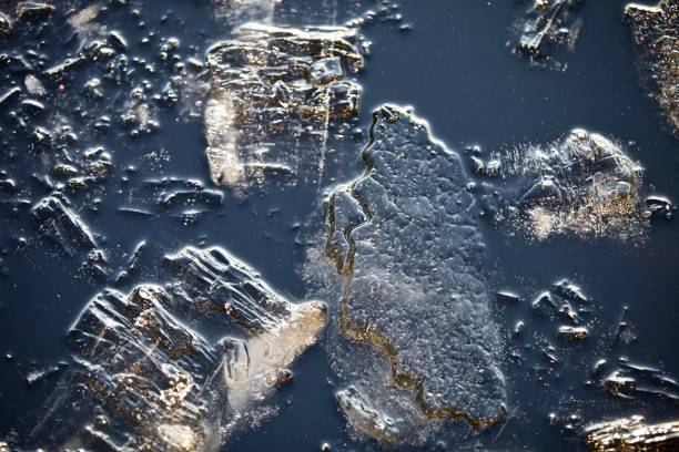 istock transparent ice crystals float on the pure blue water surface close up 1220708795