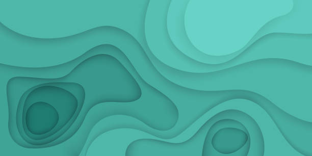 istock Modern Paper cut green background. 3D abstract paper art style, flyers posters prints, 1220709951