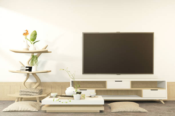 istock cabiner and low table interior mock up Chinese style Room interior. 3D rendering 1220709973