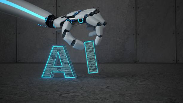 istock Hand of a robot with the letters AI. 3d illustration. 1220710463