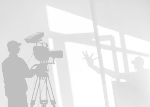 istock Camera Shooting + Television, Cinema Film Set (background) 1220711374