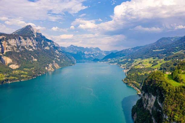 istock Lake Walensee in Switzerland - Swiss Alps from above 1220712725