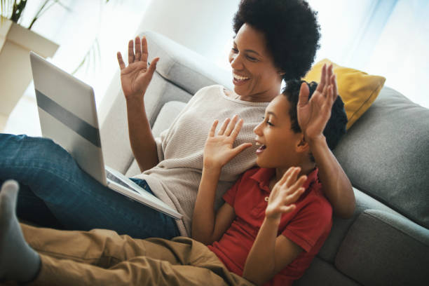 Family staying at home during coronavirus.