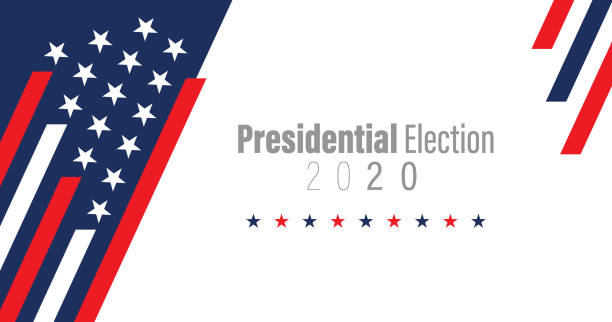 illustrazioni stock, clip art, cartoni animati e icone di tendenza di elezioni usa 2020 con sfondo a stelle e strisce - elezioni