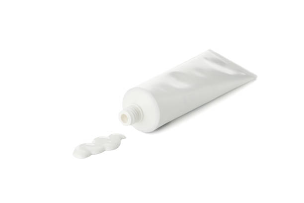 istock Blank tube with toothpaste isolated on white background 1220721448