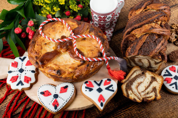istock Sweet leavened bread, traditional bulgarian and romanian 1220724256