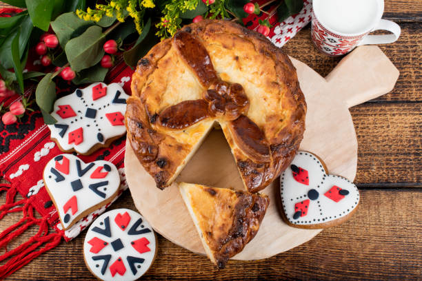 istock Sweet leavened bread, March celebration 1220724382