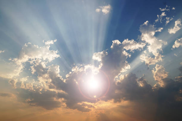 istock Ray light on sunset in the evening day. 1220724811