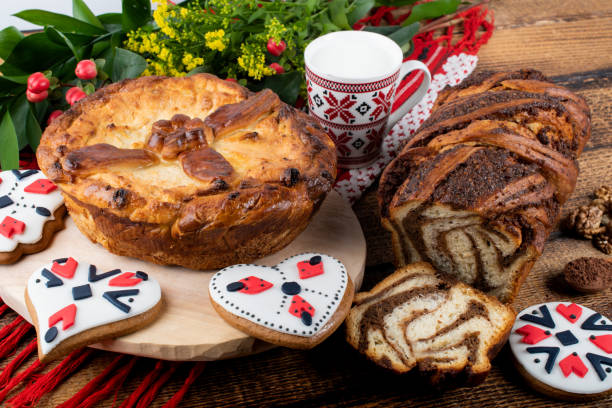 istock Sweet leavened bread, traditional bulgarian and romanian 1220725668
