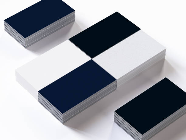 istock Business cards black and white mockup 1220727069