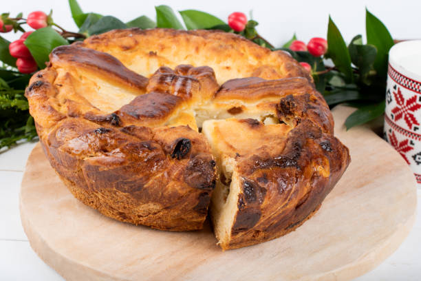 istock Traditional Romanian Easter table, homemade sweetbread 1220728463