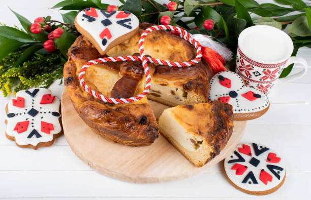 istock Sweet leavened bread, March celebration 1220728488