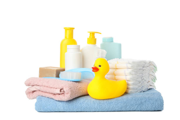 istock Baby hygiene accessories isolated on white background 1220728938