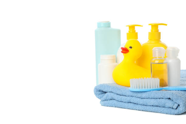 istock Baby hygiene accessories isolated on white background 1220729094