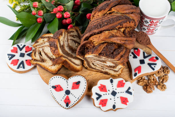 istock Sweet leavened bread, March celebration 1220730557