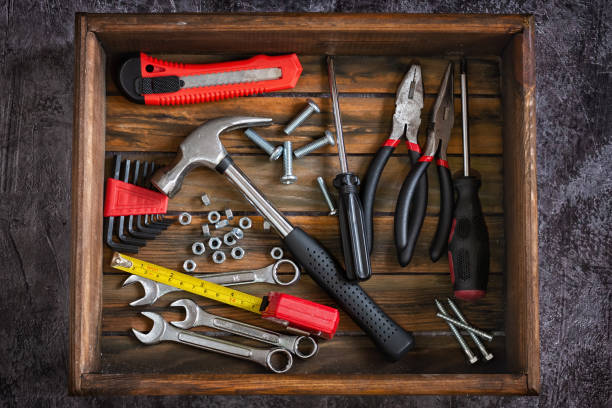 가정 수리를위한 도구 세트. - hardware store work tool carpentry home improvement 뉴스 사진 이미지