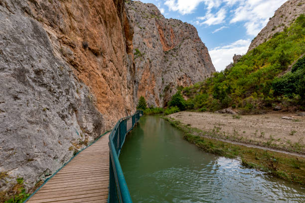 Incesu ( Kazankaya Uzungecit ) Canyon in Corum. Incesu, Ortakoy - Corum / Turkey. stock photo