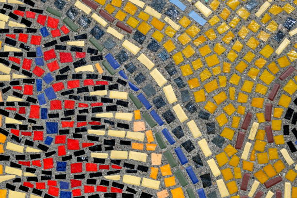 istock Decorative ceramic tiles on the wall of the building 1220731872
