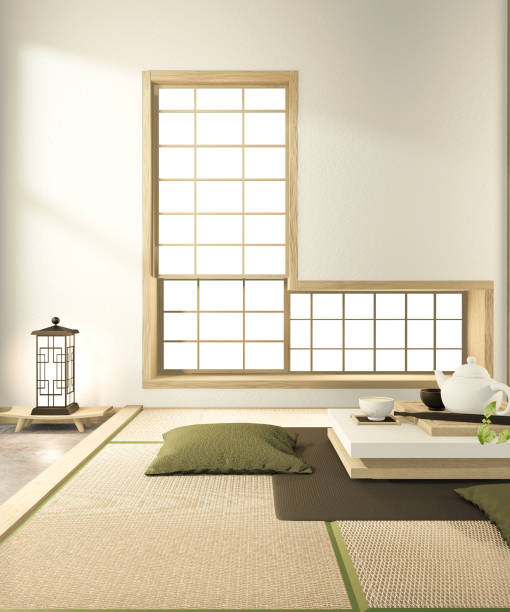 istock low table and pillow interior mock up Chinese style Room interior. 3D rendering 1220733722
