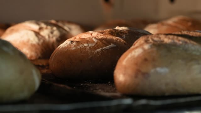 making bread in bakery