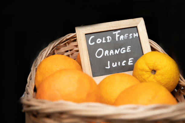Beautiful big basket with oranges. Close-up