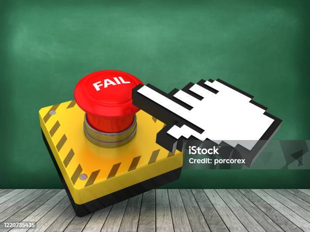 Easy Button Fails Fail Push Button On Chalkboard Background 3d Rendering Stock Photo ...