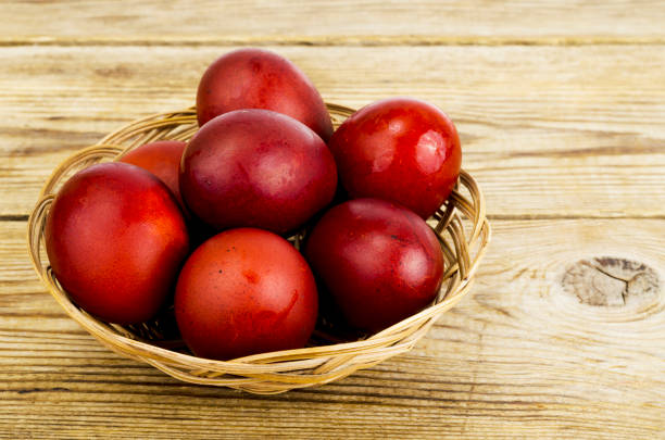 istock Colored eggs - symbol of celebration of Easter 1220737140