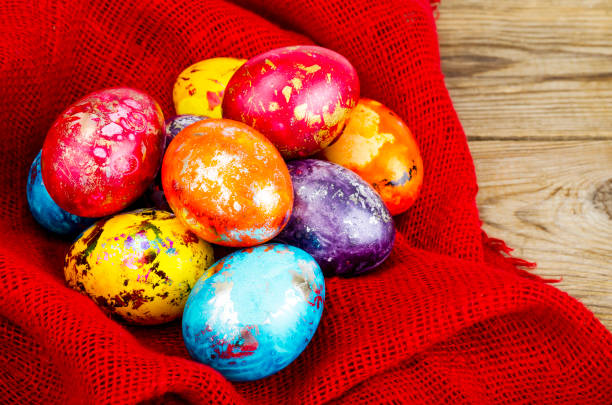 istock Colored eggs - symbol of celebration of Easter 1220737158