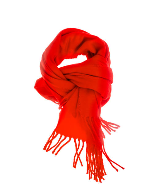 istock Red textile scarf isolated on white background. 1220737315